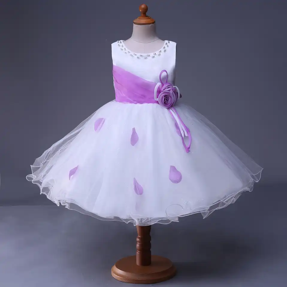 purple flower girl dresses cheap