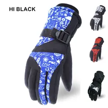 Черные мужские лыжные перчатки, перчатки для сноуборда, Зимние перчатки для езды на мотоцикле, ветрозащитные водонепроницаемые перчатки унисекс