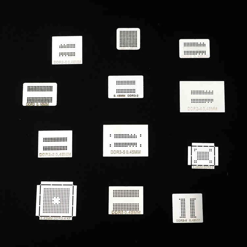 

High quality 12pcs/lot ! high quality full set BGA Reballing Stencil dedicate kit for DDR DDR2 DDR3 DDR5