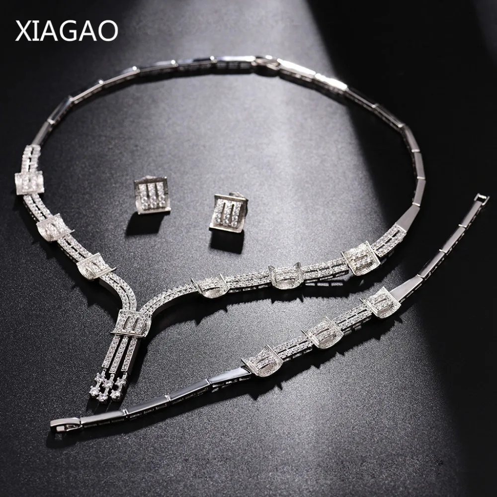 Набор ювелирных изделий XIAGAO Parure Bijoux Femme ожерелье серьги браслет женские