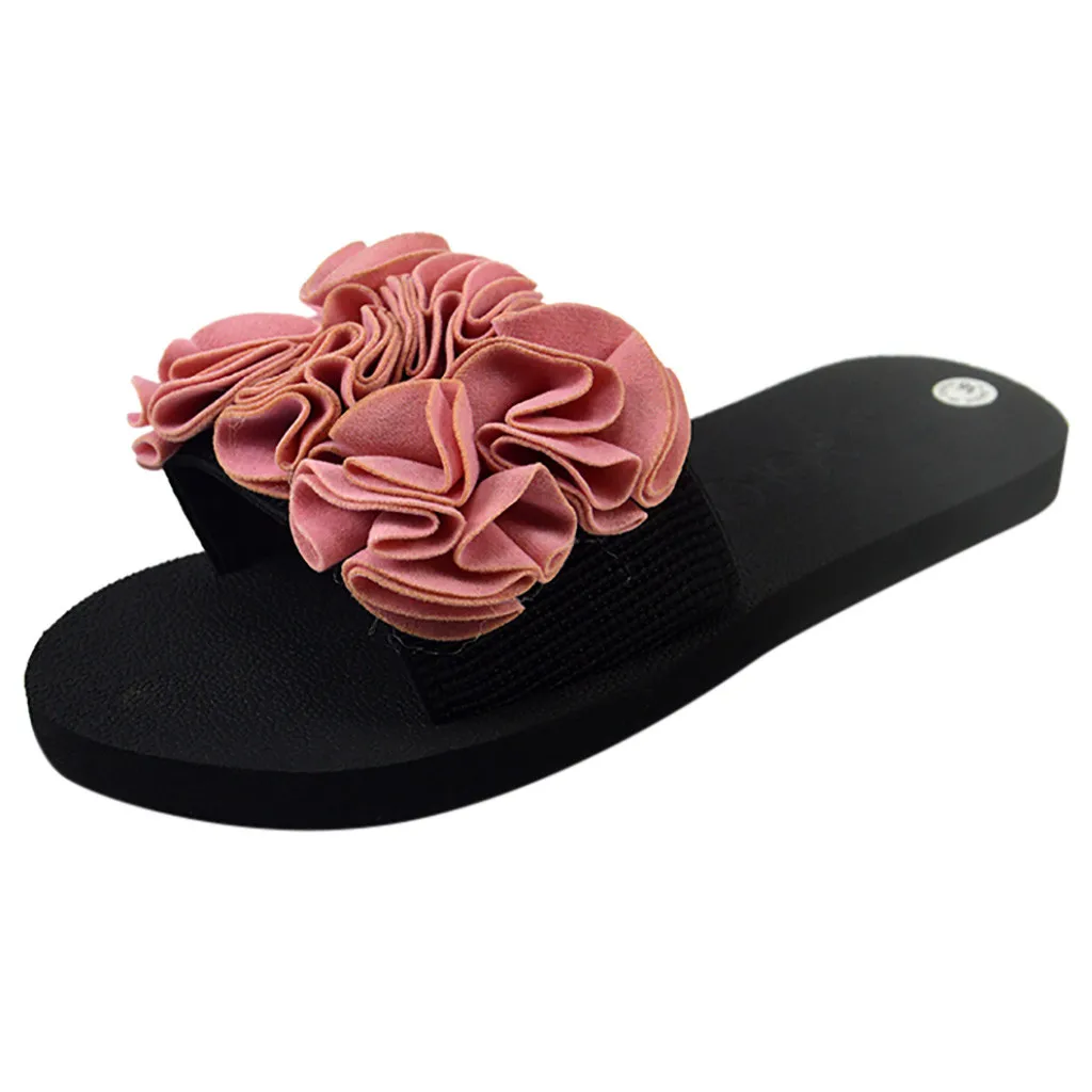 

Women's Bohemian Flower Flat Slipper Summer Sandals Non-slip Beach Shoe fashion Thick-Soled Wear-Resistant Flower Slipper Apr 23