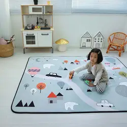 Новый 1 шт. открытый головоломка детский коврик утолщенный детская комната ползающий коврик 145*195 см детский хлопок игровой коврик складной