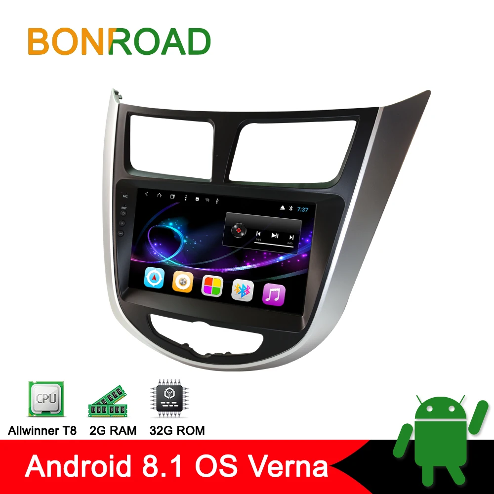 

Bonroad 8"Android Car Multimedia Player For Hyundai Accent Solaris I25 Verna Car Intelligent System Radio GPS Navigation no dvd