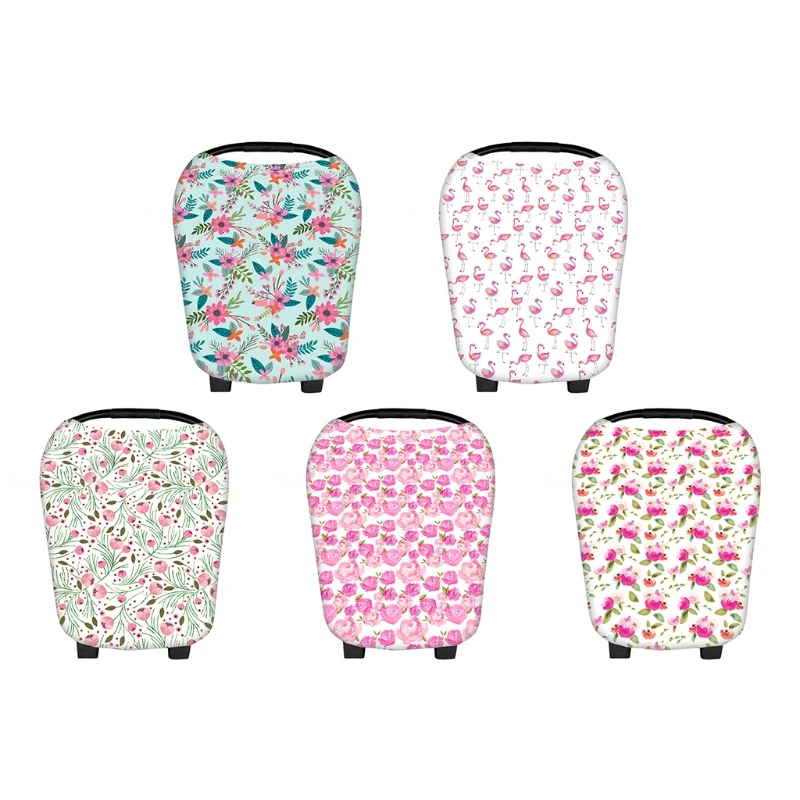 Floral Stretchy Newborn Infant Nursing Cover Baby Car Seat Cover Floral Stretchy Newborn Infant Nursing Cover Baby Car Seat Cover