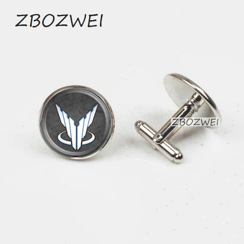 

ZBOZWEI 2018 Fashion handmade Cufflinks Mass effect Spectre Symbol Glass Cabochon Charm personality Occult High Quality Cufflink