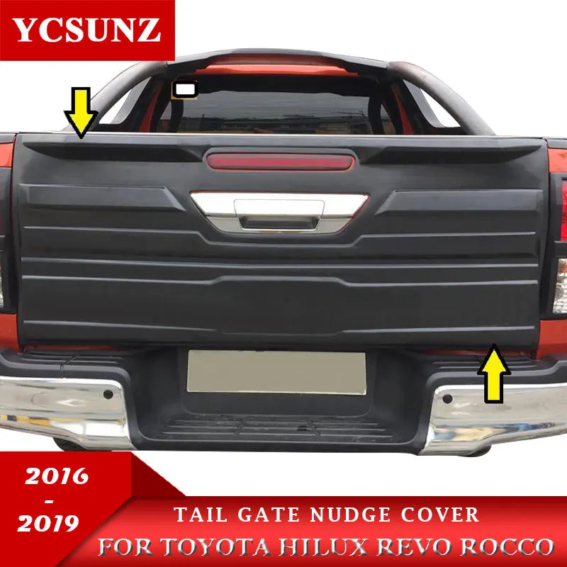  Tail Gate Dudge Cover For Toyota Hilux SR5 2016 2017 2018 2019 Matte Black Color ABS