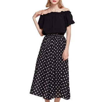 

Spring 2019 Women Fashion Sexy Fashion A-Line Bohemian Beach Skirt Wave Dot Point Empire Half-Length A-Shaped Skirt L412A