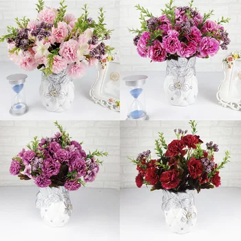 

Home Decoration Accessories Wedding Car Decoration Artificial Carnations Flowers Silk Simulation European Carnation Fake Leaf