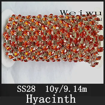 

Clothing Accessories 28ss 6.0-6.2mm 10 Yards Hyacinth Silver Base Sewing Strass Rhinestone Chain