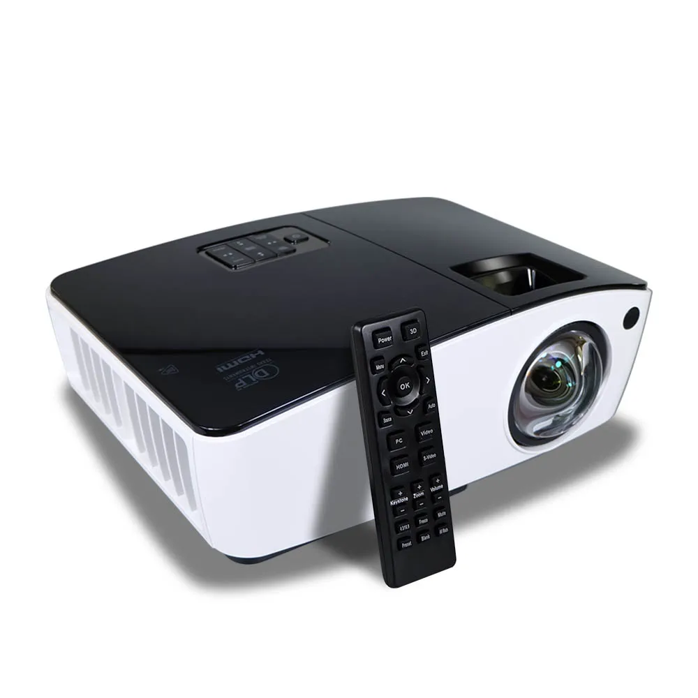 2000 ANSI Lumens HD Projector Home 3D Projector DLP Beamer Short Throw