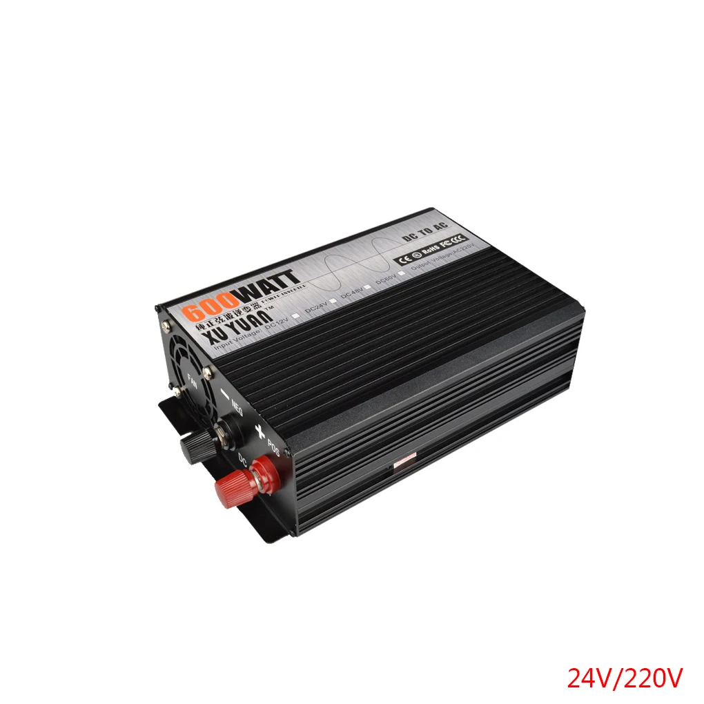 

600W Solar Car Truck Boat Power Inverter 12V 24V 48V 60V DC to 220V AC Sine Wave Converter Adapter
