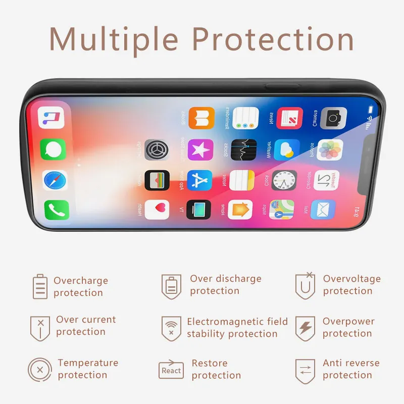 Чехол для аккумулятора 6000 мАч, чехол для iPhone XR XS MAX, внешний аккумулятор, чехол для зарядного устройства, чехол для зарядки аккумулятора, чехол для телефона