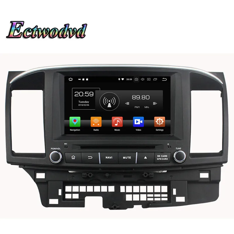Excellent Ectwodvd Octa Core 4G RAM 64G ROM Android 9.0 Car Multimedia DVD Player GPS HeadUnit for MITSUBISHI LANCER 2006-2012 1