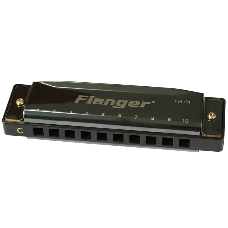 Flanger FH-01 Diatonic Blues Harmonica Standard 10 Hole 20 Tone с Чехол-Клавиша C для - Цена: 