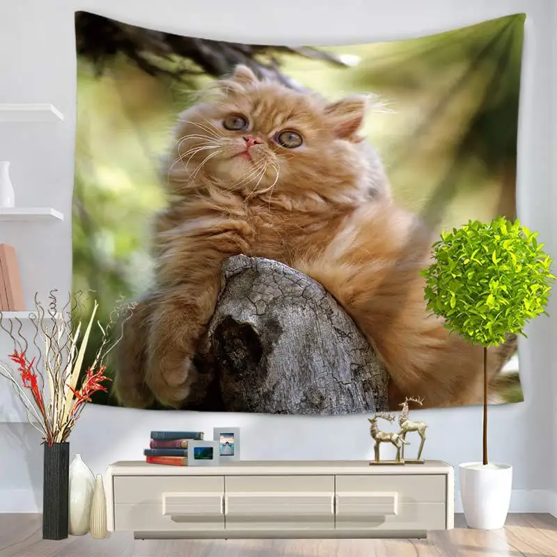 RUBIHOME Hanging Wall Tapestry 3D Design Animal Cat Home Decor Beach Towel Throw Rug Blanket Camping Tent Travel Pad