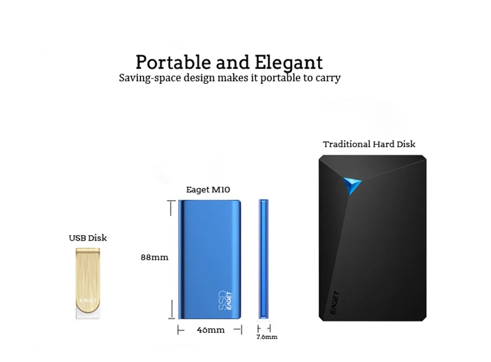 EAGET внешний твердотельный накопитель 512 Гб внешний SSD 1 ТБ type-C 3,1 Gen2 disco duro ssd Портативный высокоскоростной жесткий диск 898 МБ/с./с