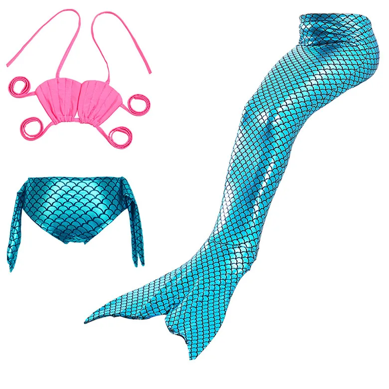 Детский купальный костюм русалки, бикини для девочек, хвост русалки С флиппером, детская одежда для плавания, Раздельный купальник, хвост русалки, одежда для плавания - Цвет: JP44