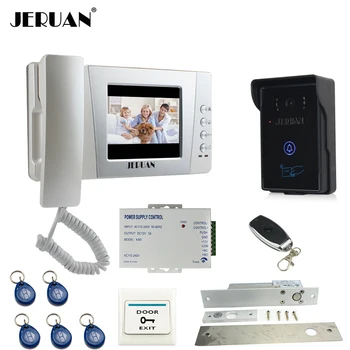 

JERUAN Home 4.3`` LCD Video Door Phone intercom System Kit 700TVL RFID Waterproof IR Night vision Camera remote control