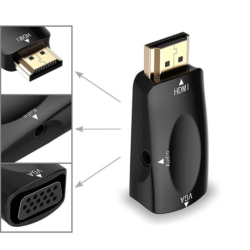 Felkin HDMI в VGA адаптер конвертер кабель с аудио кабель HDMI Мужской в VGA Женский 1080P видео конвертер для ПК ТВ коробка HD ТВ DVD