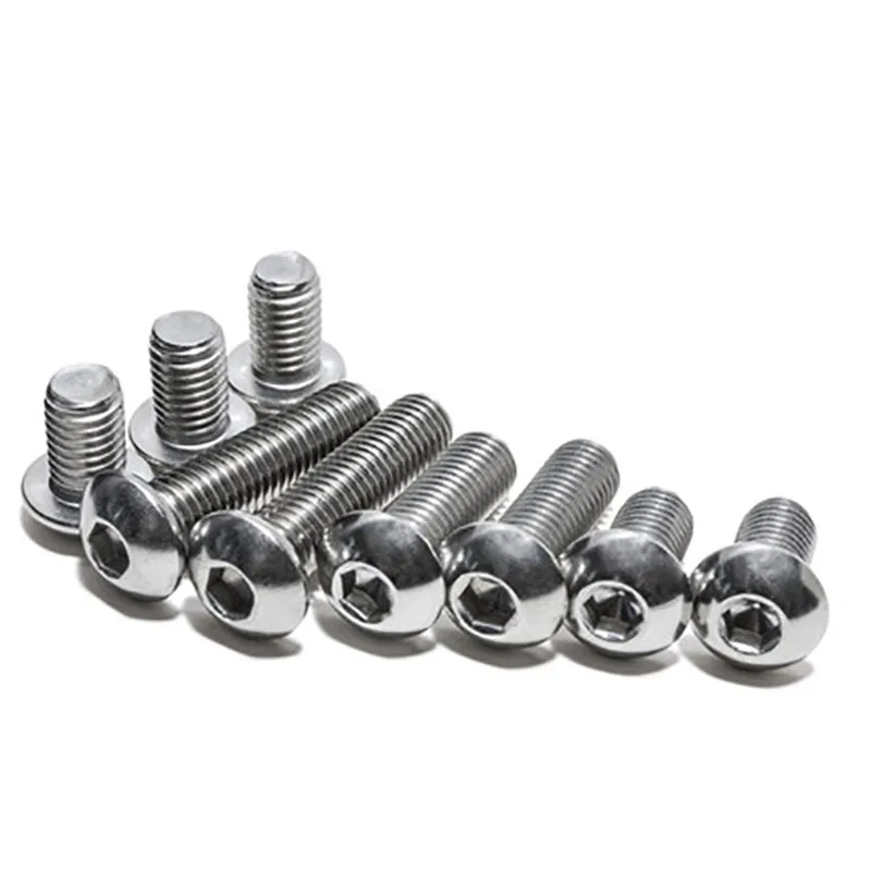 100pcs 304 stainless steel Hexagon socket button head screw round head