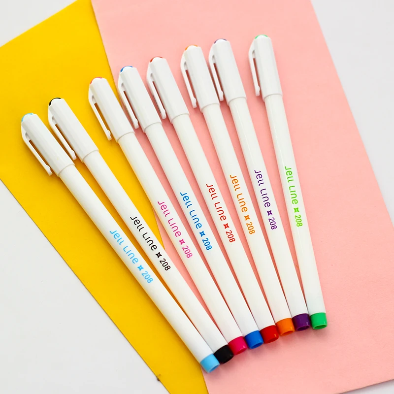 

8 pcs/Lot Jelly color pens 0.4mm ballpoint Gel ink pen for Line drawing Stationery Office School supplies canetas escolar F982
