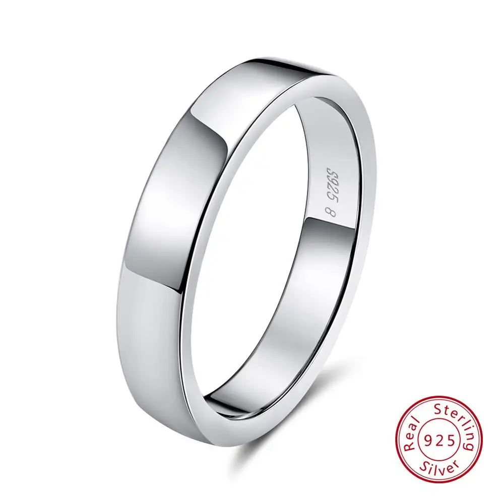 Effie queen, 925 пробы, серебряное, простое кольцо для влюбленных, геометрическое, обручальное, обручальное кольцо, хорошее ювелирное изделие, выгравированные слова, TSRC1 - Цвет камня: Men