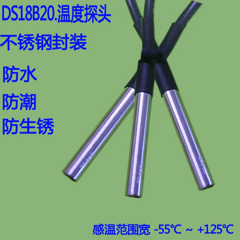 

DS18B20 Sensor Waterproof Temperature Probe Stainless Steel Package DS18B20 Temperature Sensing (D5A1)