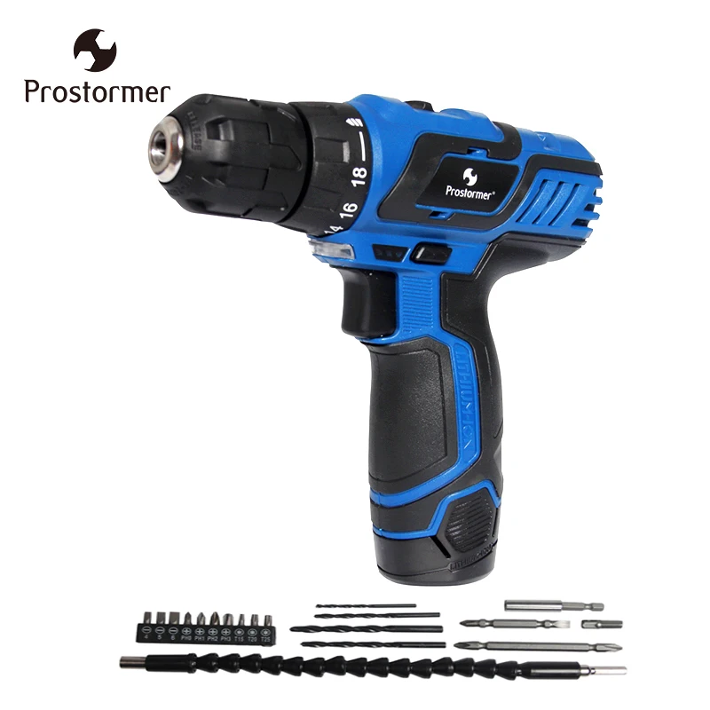 

12V 16.8V Cordless Screwdrivers 19 Pcs drill bit Accessories Lithium Drill 15+1 Torgue Gears Two-speed Electric Screwdriver49ti