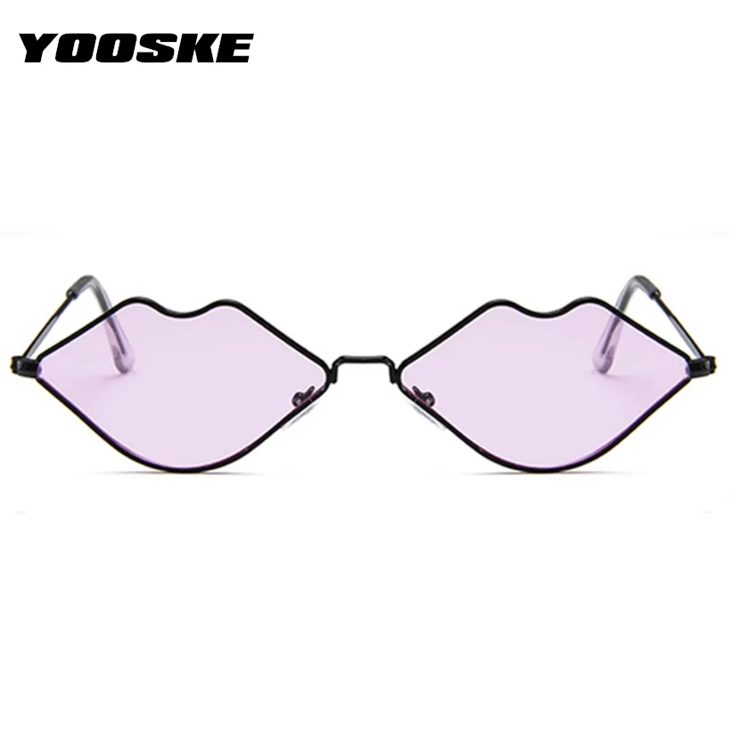 YOOSKE, женские солнцезащитные очки, фирменный дизайн, Ретро стиль, красные губы, солнцезащитные очки, металлическая оправа, для девушек, Eeywear, оттенок UV400