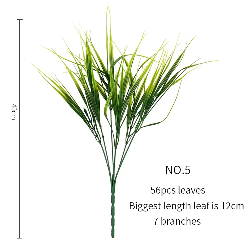 Декоративные растения искусственные растения дешевые листья поддельные зеленые папоротники листья черепаха бамбуковые листья ветка дерева Тропические Зеленые растения - Цвет: NO.5