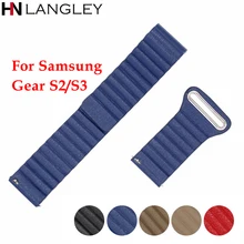 20/22 мм Магнитные ремешки для часов из натуральной кожи для samsung gear S3 Classic Frontier S2 классический ремешок быстросъемный браслет