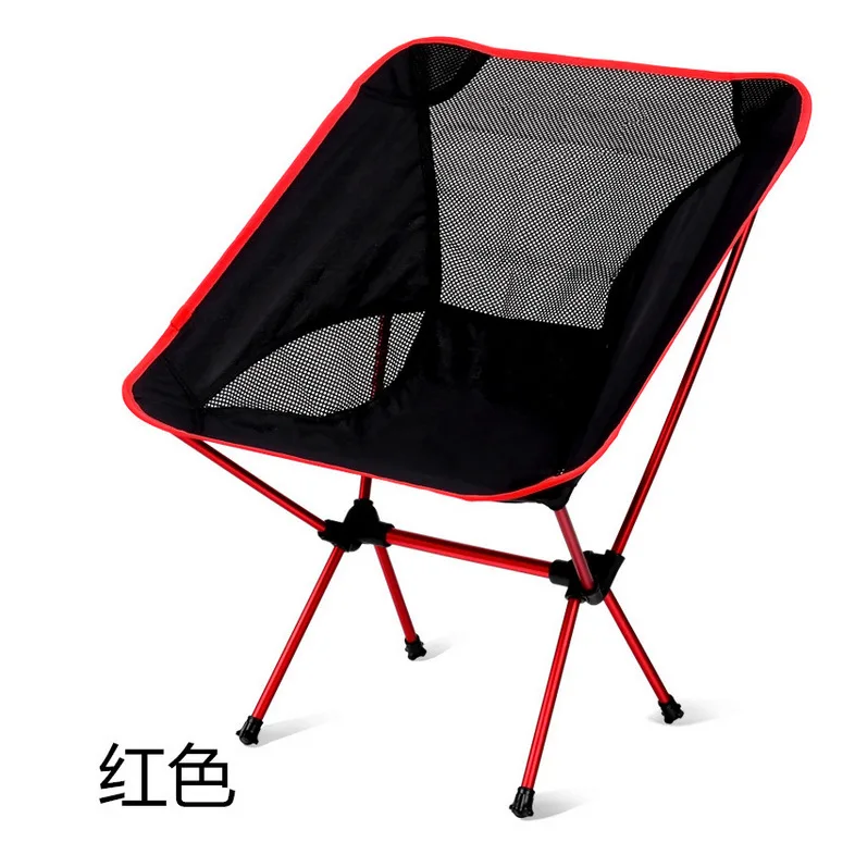 Портативный складной стул для рыбы, супер-светильник, дышащая спинка, рыболовное сиденье для отдыха на открытом воздухе, спортивное кресло для пикника, кемпинга - Цвет: red