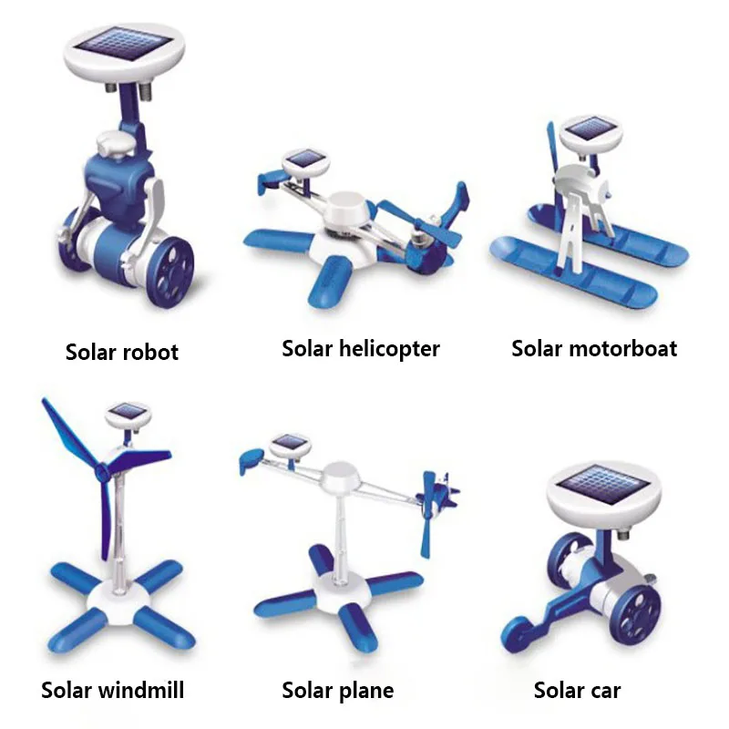 

Hot 6-In-1 Power Solar Transformation Robot DIY Toy Solar Battery Powered Transform Educational Learning for Kids TOYS