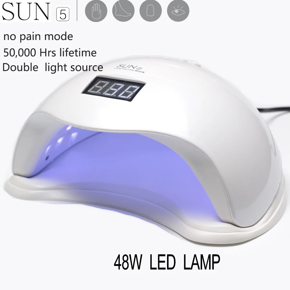 

48W UV LED Nail lamp 24 LEDs Nail dryer for All Gels with 10s/30s/60s button Perfect Thumb Solution for nail art tools