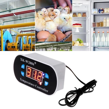 

AC 110V-220V C/F Digital Thermostat Temperature Alarm Controller Sensor W1308