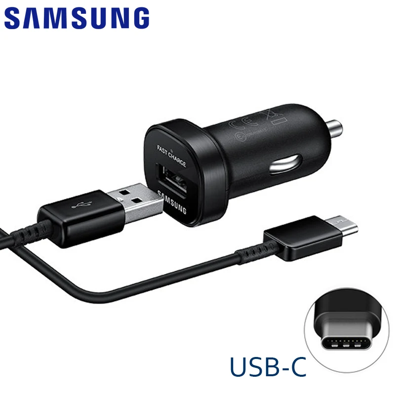 

Samsung Original Fast Charge 18W Car Charger Mini EP-LN930 For Galaxy S7 S8 S9 Note 8 Quick Charging Adapter Type-C Cable 9V/2A