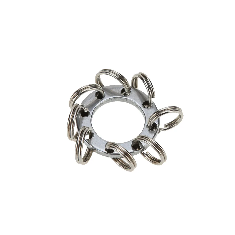 

1 Pcs 8 Hole EDC Keychain Outdoor Multi-purpose Keychain with 8 Mini Steel Rings Outdoor Tools