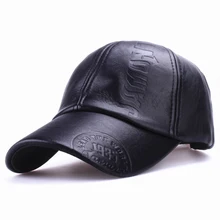 Xthree New fashion high quality fall winter men leather hat Cap casual moto snapback hat men