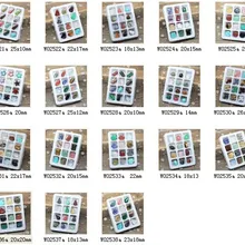 12 шт смешанный мульти-стиль, натуральный камень шармы из натурального камня выбрать размер(W02521-2538