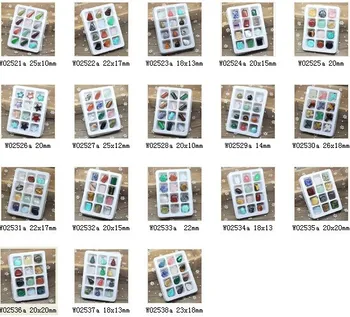 

WHOLESALE LOTS 12pcs Mix Multi-style Natural Stone Charms Finding Pendants Pick Size (W02521-2538)
