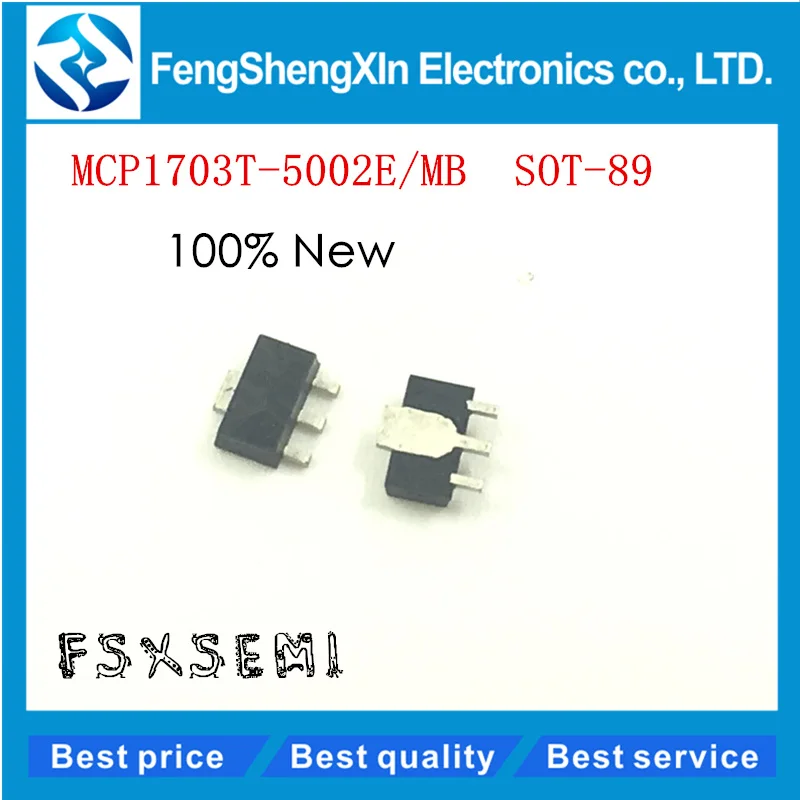 

10PCS/lot NEW MCP1703T-5002E/MB MCP1703T-5002 MCP1703T IC REG LDO 5V .25A SOT89-3