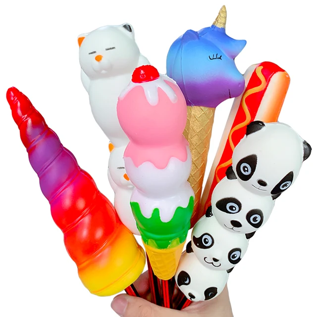 Creative Kawaii Cat Unicorn Pen Cap Squishy Slow Rising Pencil Holder Soft Squeeze Toy Stress Relief Xmas Gift Toy for Children 1