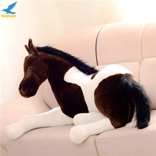 Fancytrader 51'' Giant Soft Plush Emulational Horse Toy Big Lifelike Stuffed Horse 130cm 4 Colors Terrific Simulation Gift (3)