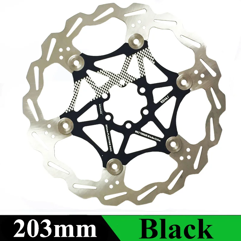 Велосипедный Дисковый Тормоз MTB DH тормозной поплавок плавающие дисковые роторы 180/203 мм плавающий дисковый тормоз ротор велосипедные диски запчасти для велосипеда - Цвет: VXM 203mm Black