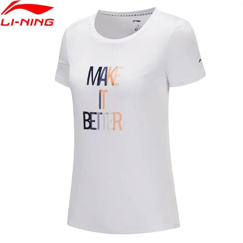 

Li-Ning Women Training Short Sleeve Top AT DRY Breathable 100%Polyester Regular Fit LiNing Fitness Sports Tshirt ATSP082 CAMJ19