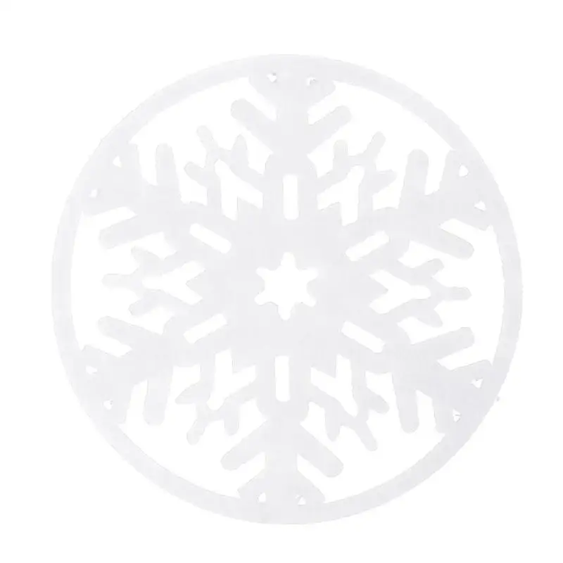 10 шт./лот Рождественские снежинки, поднос для чашки, вечерние тарелки, поднос для кофе, рождественские украшения для дома - Цвет: Белый