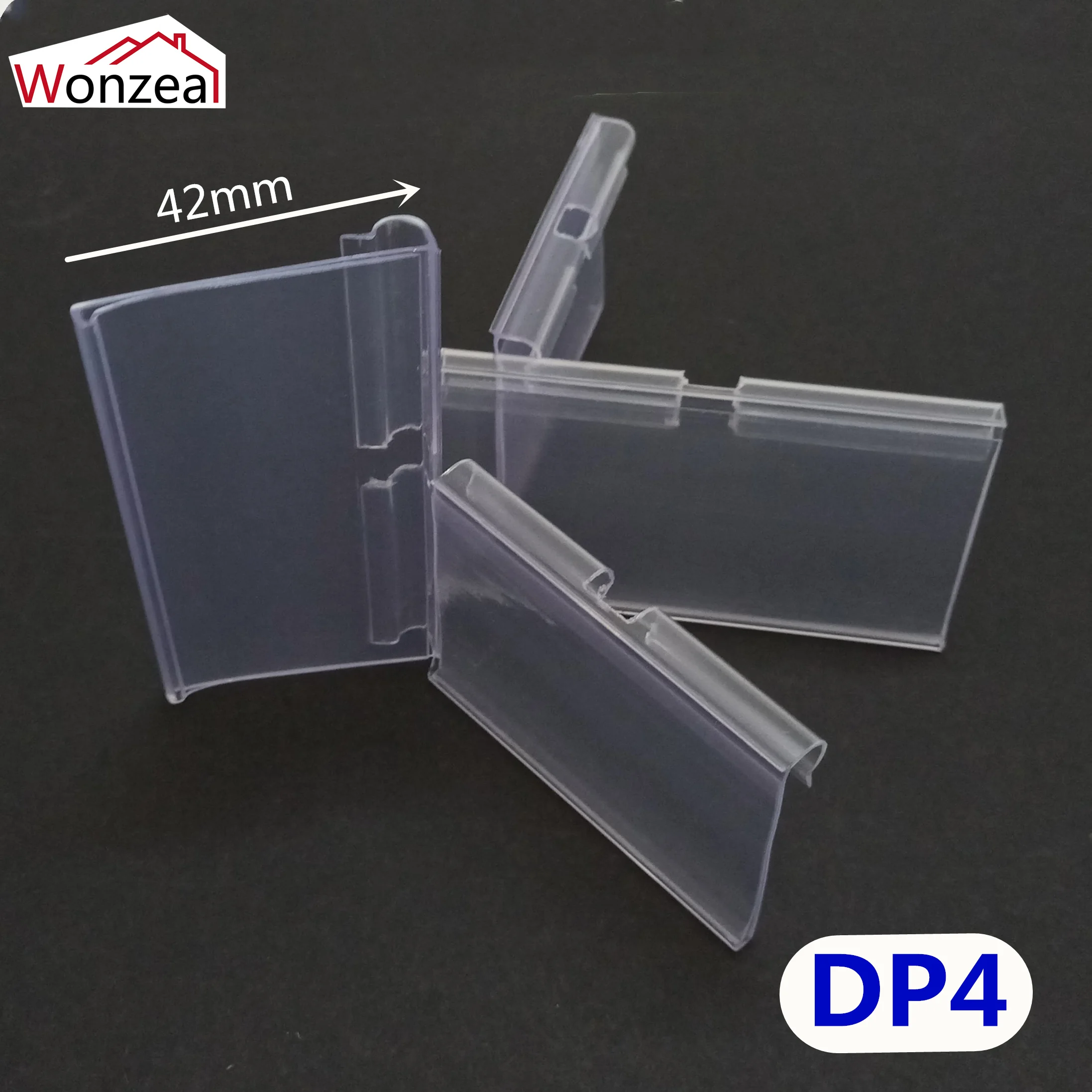 

100pcs/lot Clear PVC Plastic Price Tag Sign Label Display Holder Thickening For Store Shelf Hook Rack or Supermarket