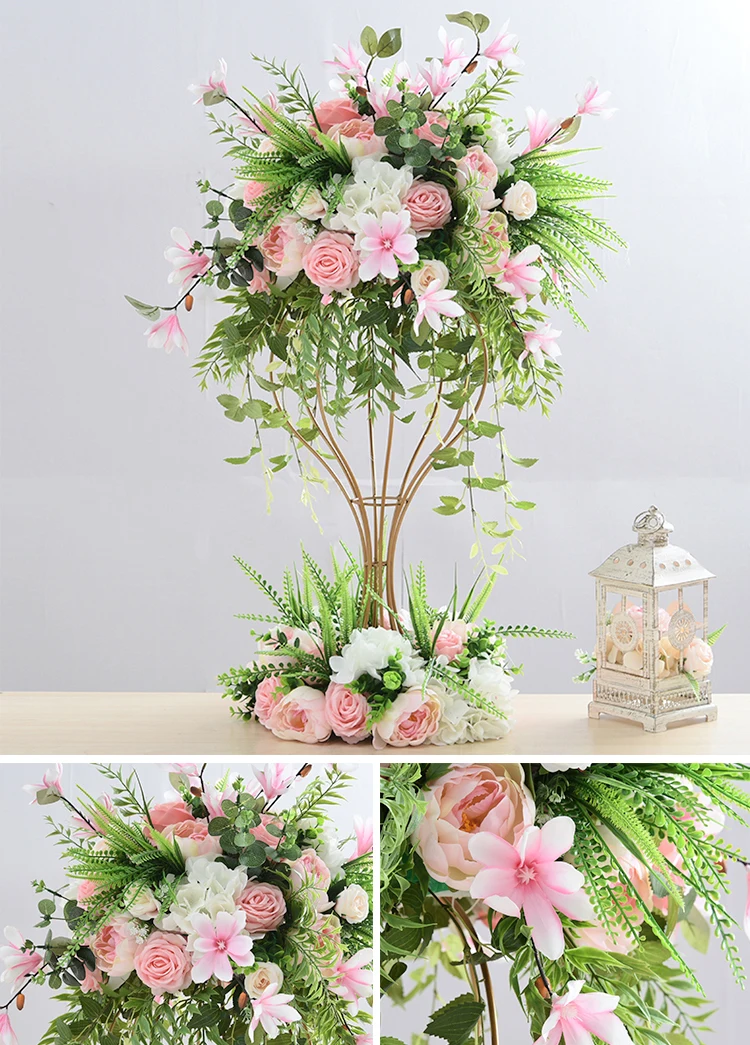 JAROWN Wrought Iron Bracket Flower Ball Wedding Main table Flower Arrangement Flower Frame Window Display Props Home Decoration (4)