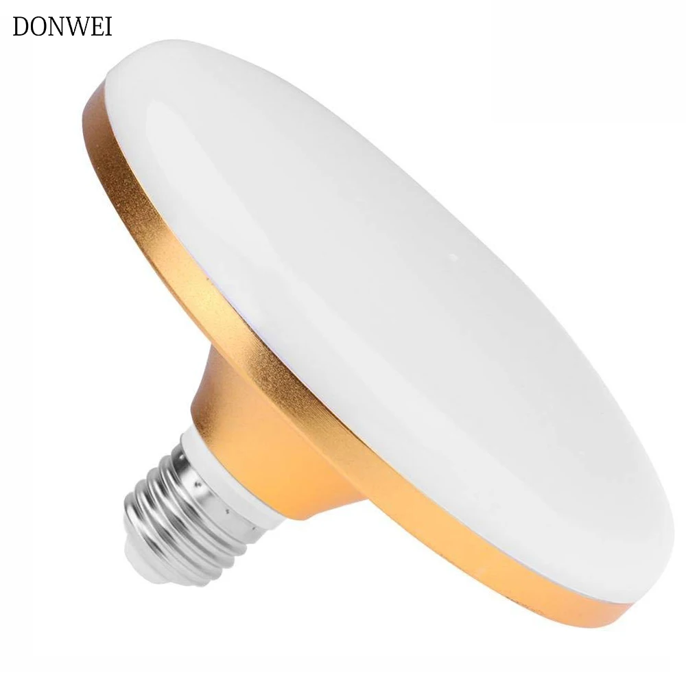 UFO 2835 LED 천장 전구, 알루미늄 황금 에너지 절약 램프, E27, 220V, 15W, 18W, 36W, 50W