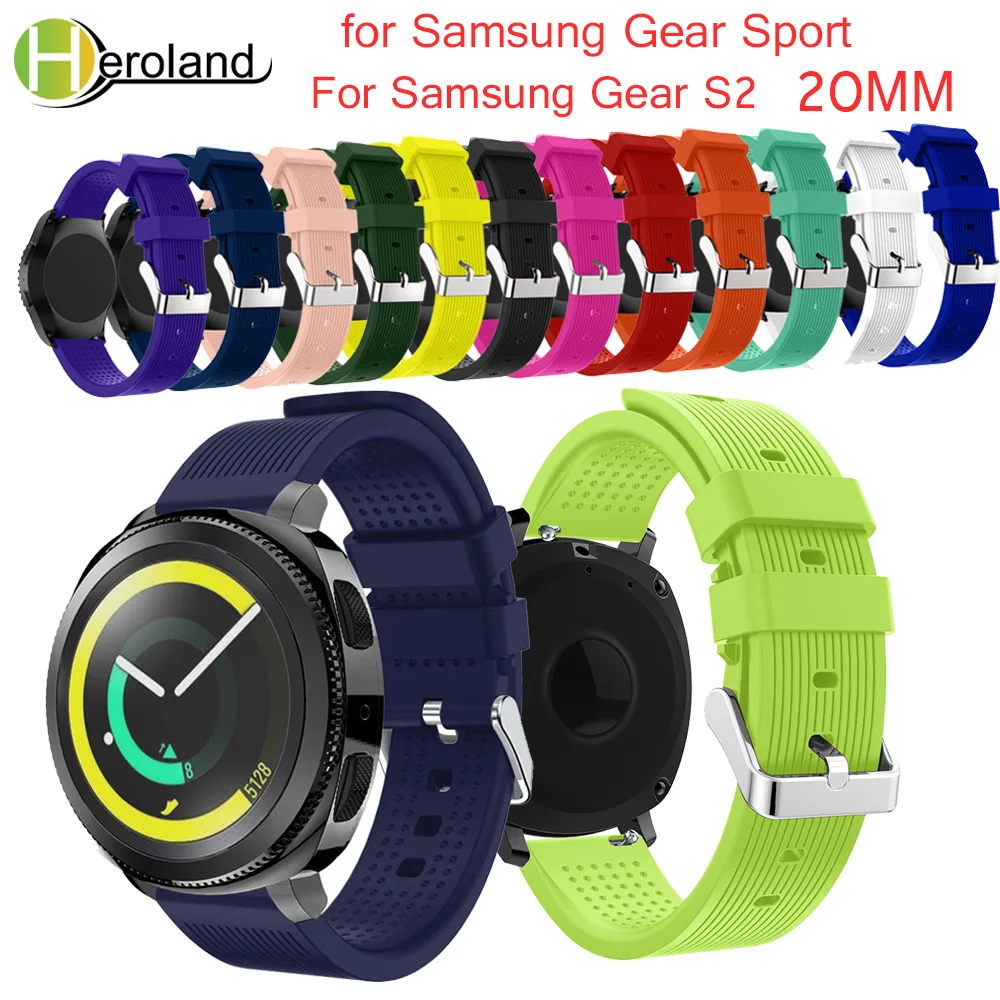 цена Мягкий силиконовый ремешок для часов Samsung Gear Sport 20 мм, сменный ремешок для Samsung Gear S2/S4, Классические умные аксессуары